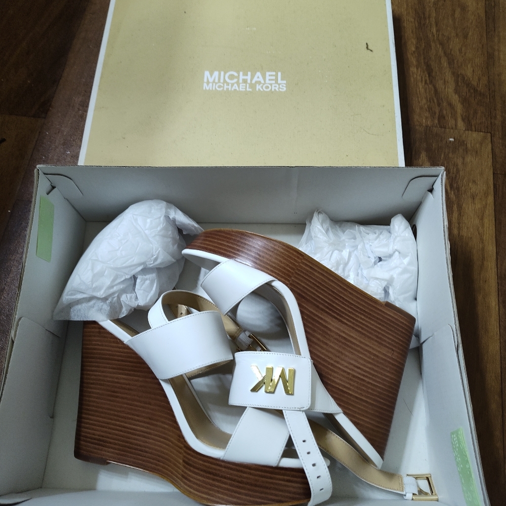 Michael Kors White Wedges